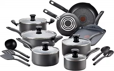 T-fal Initiatives Nonstick Cookware Set 18 Piece Pots And Pans Dishwasher Safe  • $99.98