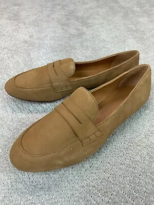 J.CREW Classic Suede Slip On Penny Loafers Camel Womens Size 8-M J6848 • $24.95