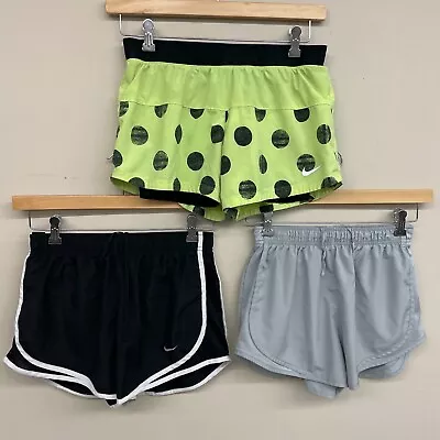 Nike Shorts Women Medium Adult Lot 3 Group Gym Athletic Train Run Logo Dri Fit • $35