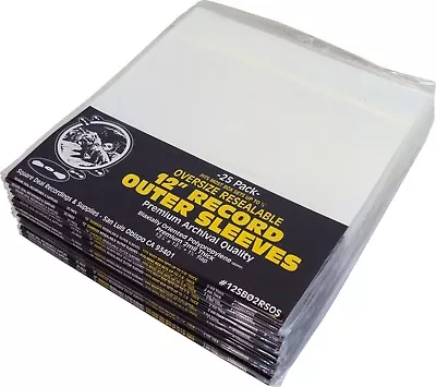(500) 12  Resealable 2mil Record Outer Sleeves OVERSIZE ~7/8  BOX SET 12SB02RSOS • $109.99