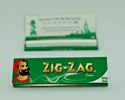 Zig Zag Green King Size Smoking Rolling Papers Skins Authentic Stock • £4.99