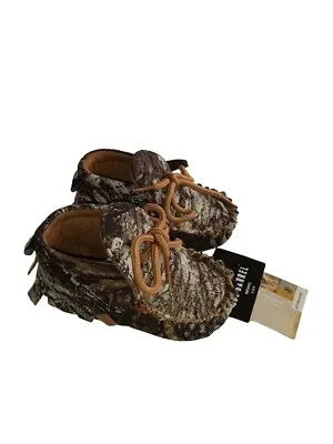 Mossy Oak Boys DBL Barrel High Top Moccasins Green Combo Infants 2/3  New • $7.99