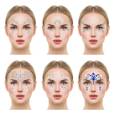 Face Crystal Sticker Eye Crafted Body Jewels Festival Temporary Tattoo Glitter  • £1.99