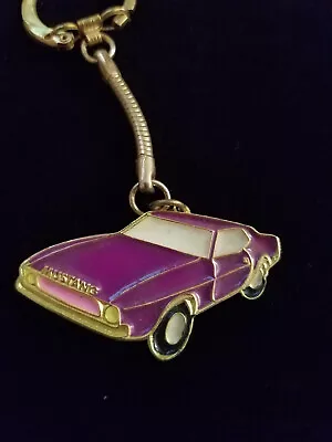 Vintage Metal Mustang Key Chain Purple Pink & Gold Original Cond.-new Old Stock • $12