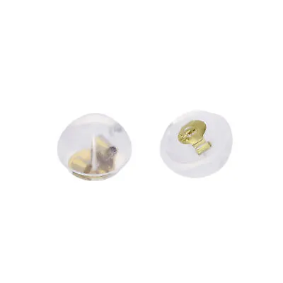 9ct Gold & Rubber Round Earrings Backs Pairs Butterfly Backs • £7.45