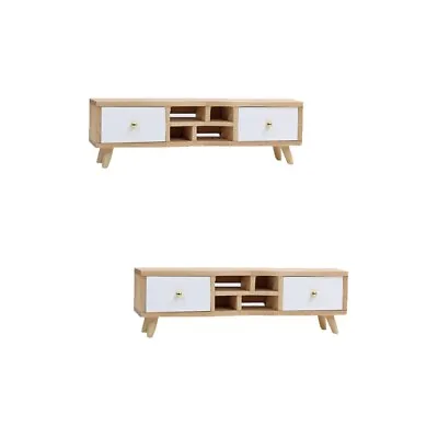  2 Pcs Furniture Miniatures Kids Chest Of Drawers Wooden Tv Stand Solid • £18.95