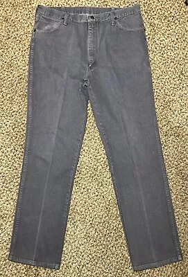 Vintage Made In USA WRANGLER 936CHG Faded Gray Denim Cowboy Work Jeans 36x33 • $31.99