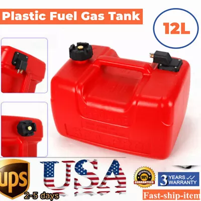 Portable 3.2 Gallon Marine Outboard Boat Motor Gas Tank External Fuel Tank 12 L • $42.30