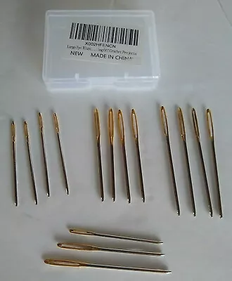 Large Eyed Blunt Tip Needles (15) 3 Different Sizes Re-Usable Box Needlecraft  • $8.99