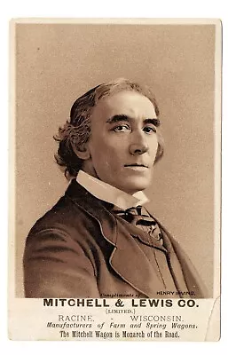 Antique Advertising PORTRAIT ACTOR HENRY IRVING Mitchell & Lewis Wagons  1880s • $25