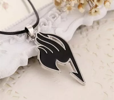 Fairy Tail Symbol Anime Manga Cosplay Chain Necklace Black • £8.63