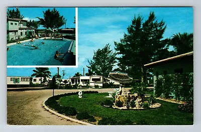 Melbourne Beach FL-Florida Mobile Home Park Scenic Pool View Vintage Postcard • $7.99