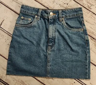 ZARA Cutoff Jean Mini Skirt Size XS • $19