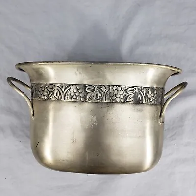 Vintage Pottery Barn Pewter Divided Grapevine Wine Champagne Ice Bucket Chiller • $34.59