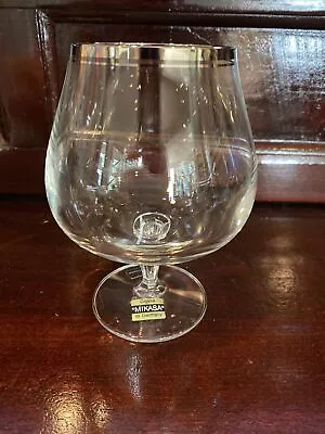 Vintage MIKASA BRIARCLIFFE TS 102 Crystal Platinum Rim BRANDY Glass - NEW • $69