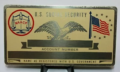 Metal NAACP Social Security ID Card Custom Engraved [080CHR] • $7