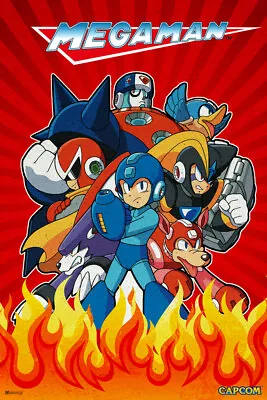 Mega Man Poster Anime Fire • $10.98