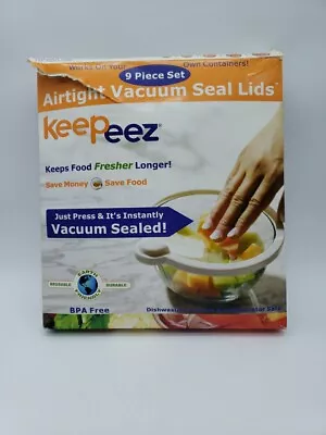 9 Piece Keep Eez Airtight Vacuum Seal Lids Works On Your Own Containers • $9.99