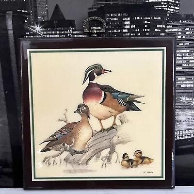 Vintage American Greetings Hanging Wall Plaque Wood Ducks NOS Decor • $28.99