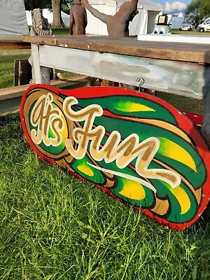 Quirky Unusual Fun Antique Vintage Painted Fairground Funfair Circus Ride Sign • £345