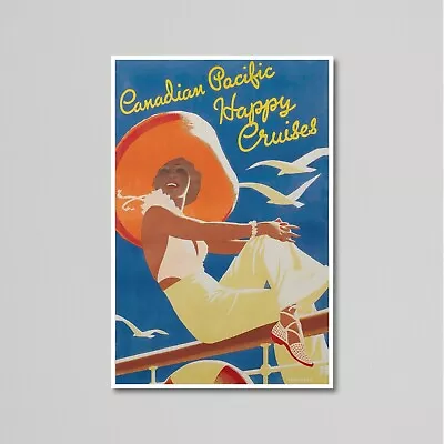 Vintage Travel Poster - Canadian Pacific Happy Cruises • $30