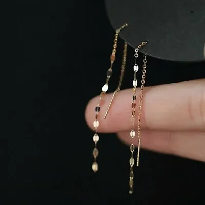 Fashion Gold Plated Tassel Earrings Long Chain Ear Line Threader Women Jewelry • $3.12