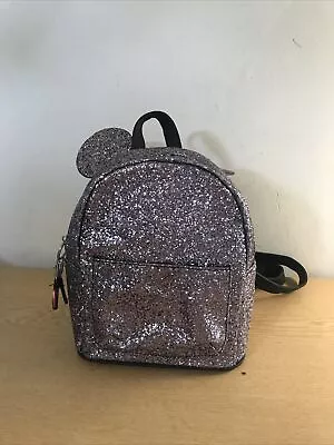 Disney Mickey Minnie Mouse Glitter Backpack Bag  Back School Sparkly  • £12.99