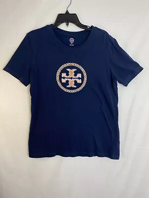 Tory Burch Navy Blue T Shirt Maya Casual Wear Mode# 44904 Color 405 Embroidered • $42.99