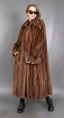 3659 Superior Real Mink Coat Luxury Fur Extra Long Beautiful Look Size Xl • $1