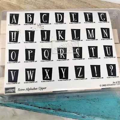 Stampin' Up! Alphabet  RETRO   Uppercase Stamp Set Unmounted Planner Supply NOS • $25