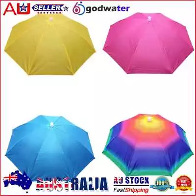 $8.30 • Buy Rain Umbrella Hat Foldable Outdoor Sun Shade Waterproof Fishing Headwear Cap AU