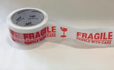 Warning Fragile Packing Parcel Tape  Fragile Handle With Care  48mm X 66 Meters • £9.89
