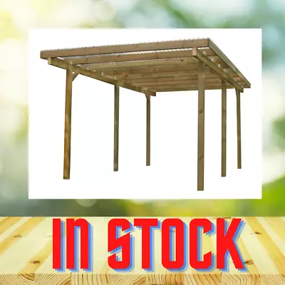 NEW‼️ HIGHER Wooden Garden Shelter Car Port Canopy Pergola 3 X 5m H Up To 323cm  • £697