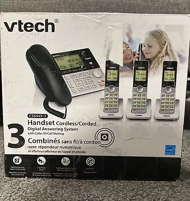 VTech Corded Cordless Walkie-Talkie DECT 6.0 Cordless Phone System W 3 Handsets • $62.19