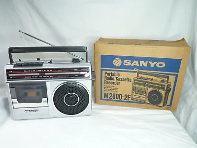 Vintage SANYO M2800-2F Portable Radio Cassette Recorder RETRO BOOMBOX C.1980s GC • $149.95