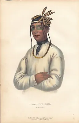 Rare McKenney And Hall Octavo Portrait Print 1855: CAA-TOU-SEE. An Ojibway • $69.99