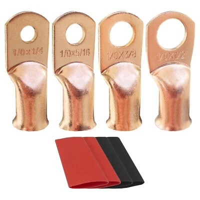 $10.75 • Buy Battery Lugs, Copper Wire Lugs, Heavy Duty Battery Cable Ends, Tubular Ring Term