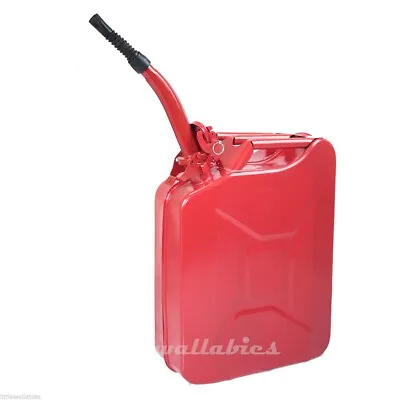 5 Gallon NATO Style 20L Red Jerry Can Oil Fuel Gas Steel Tank W/ Spout • $55.55