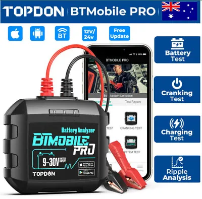 Topdon BT Mobile Pro Wireless Battey&System Tester With Bluetooth IOS/Android • $96.99