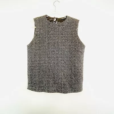 Bassike Size 0 (8 10) Grey & Black Wool Silk Blend Boucle Sleeveless Top • $129