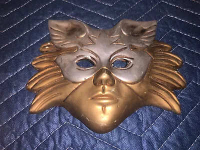 Hand Painted Gold & Silver Venetian Porcelain Cat Mask Wall Decoration @K • $24.99