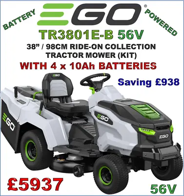 Ego T6 TR3801E-B 98cm Battery Ride On Lawn Mower Garden Tractor  Lawnmower • £5937