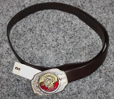 DIESEL 30th Anniversary  Belt Buckle Leather Belt Mens  (NOS)  45  LONG • $85