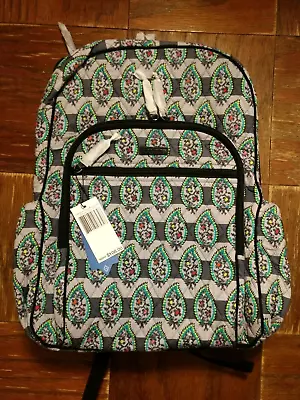 NWT Vera Bradley Campus Tech Backpack Travel Weekender Bag In Paisley Stripes • $89