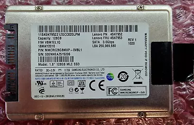 £29.99 • Buy 128GB Micro Sata SSD Drive Usata 45N7952 SAMSUNG 1.8  Thin