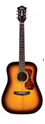 Guild D-140 Dreadnought Size All Solid Acoustic Guitar In Antique Burst With Bag • $799