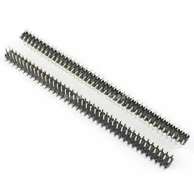 2Pcs 2.54mm Pitch 2x40 Pin 80 Pin Male Double Row SMT SMD Pin Header Strip • $0.91