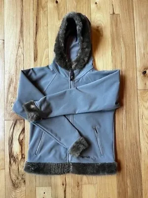 Marmot Womens Size Medium Jacket Faux Fur Trim Hood Zip Front Soft Shell Furlong • $30