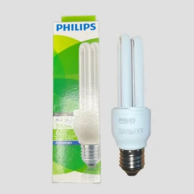 1 X Philips Economy 11w ES E27 CFL Energy Saver Light Bulb 6500K Cool Daylight • £7