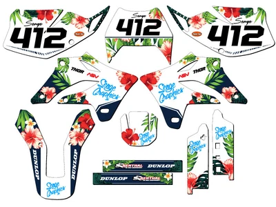 $134.99 • Buy 2004-2007 KLX 250 TROPIC White Senge Graphics Kit Compatible With Kawasaki